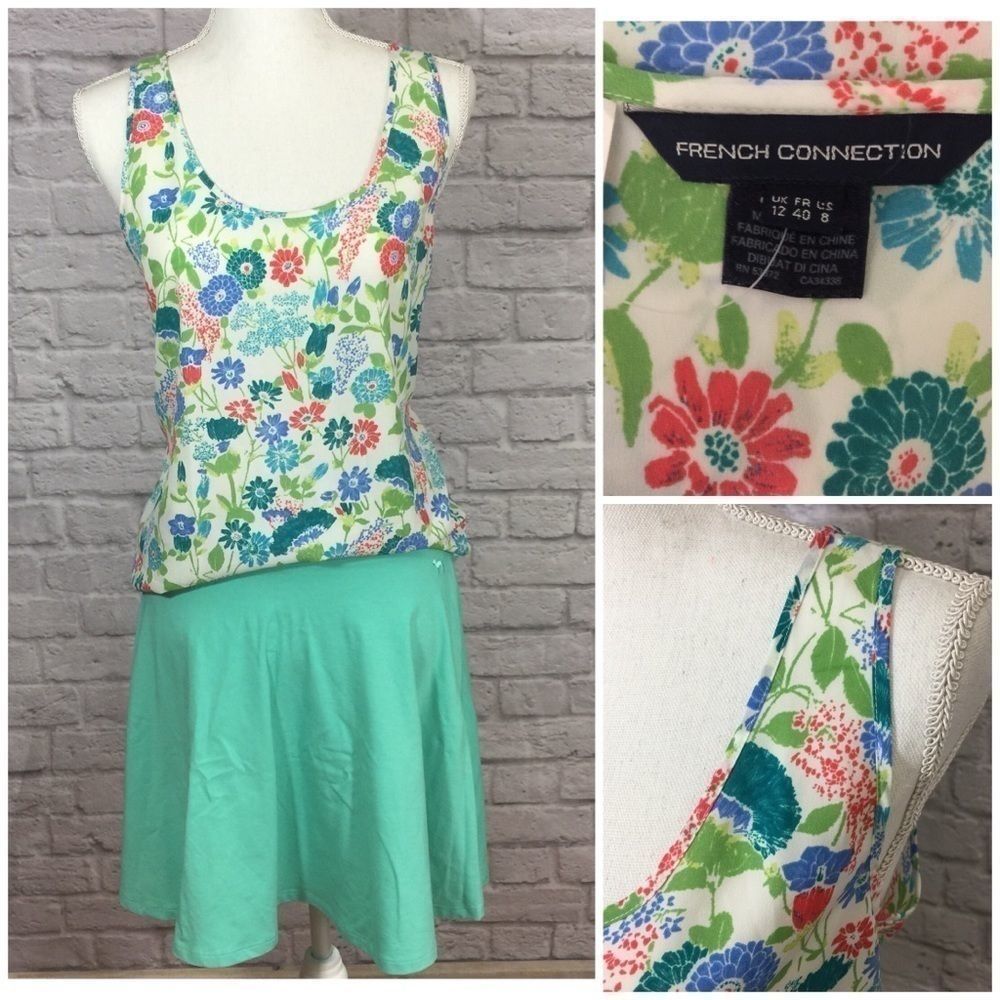 🌷 French Connection Floral oversized Tank 8 Med